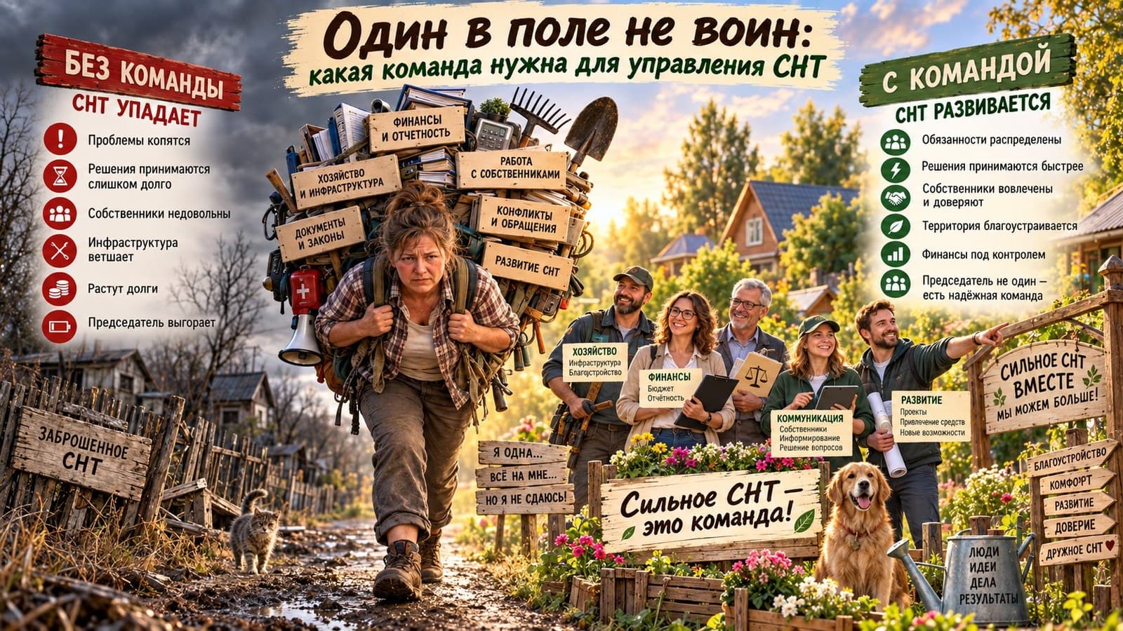 Один в поле не воин: какая команда нужна для управления СНТ